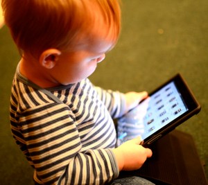 baby on iPad